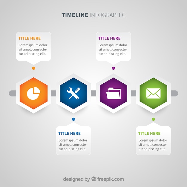 Modern timeline with geometric style