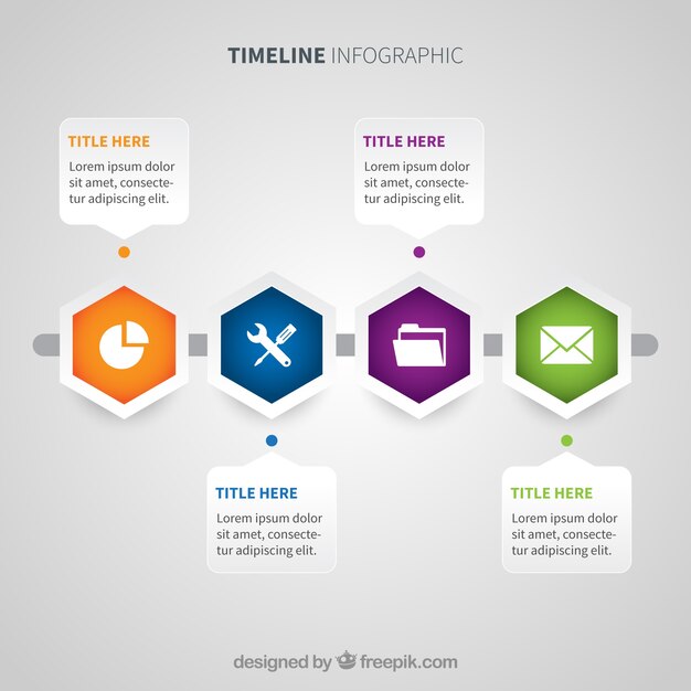 Modern timeline with geometric style