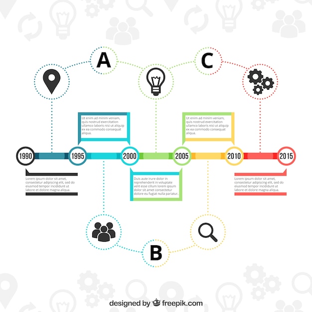 Free vector modern timeline with icons