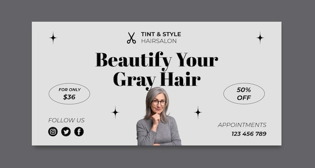 Free vector modern tint & style hairdresser salon twitter post