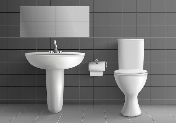 Free Vector modern toilet room interior 