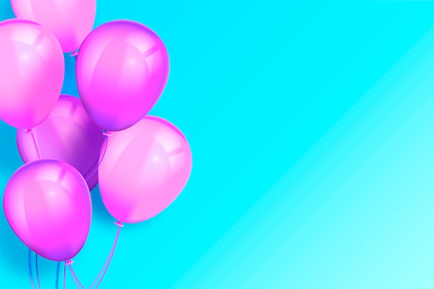 Modern Tourquoise Background with Realistic Balloons