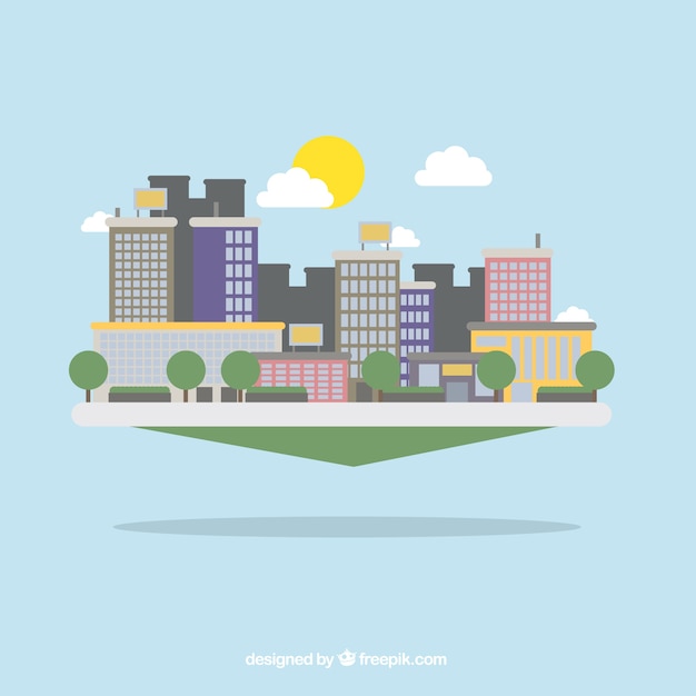 Free vector modern town in flat design