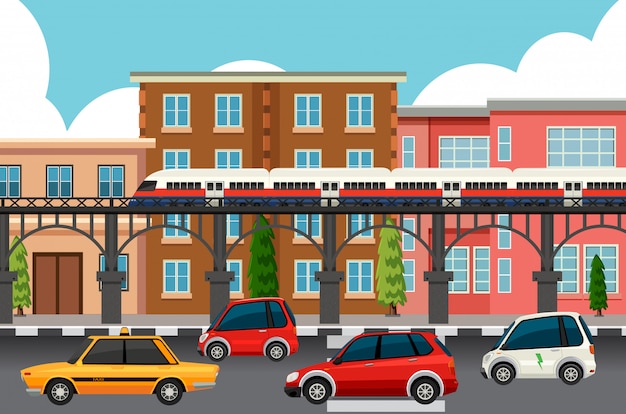 Free vector modern town transportation systems