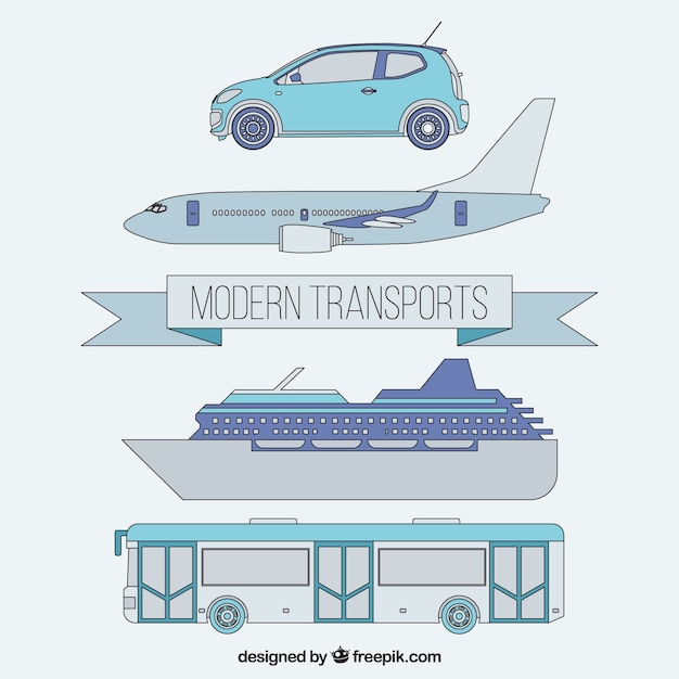 Free vector modern transport pack