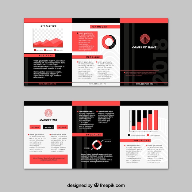 Free vector modern trifold business brochure template