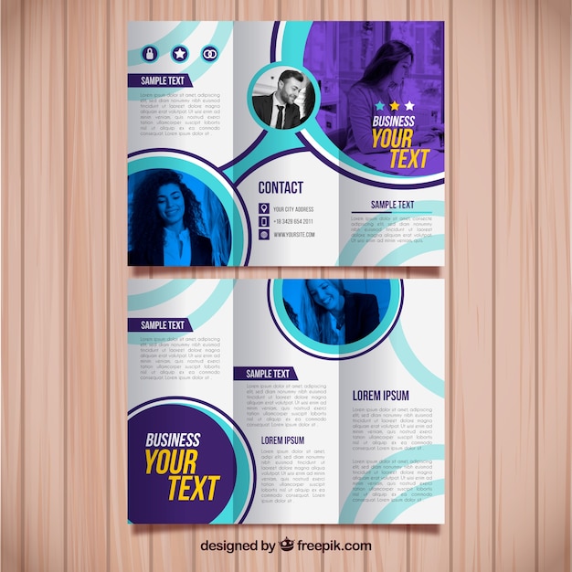 Free vector modern trifold business brochure template
