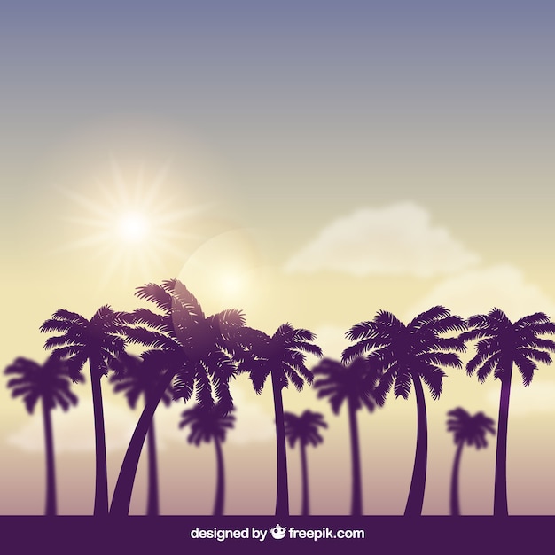 Бесплатное векторное изображение Современный тропический фон с реалистичным дизайном