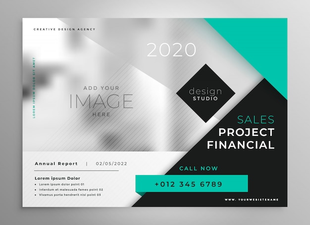 Modern turquoise geometric business brochure template 