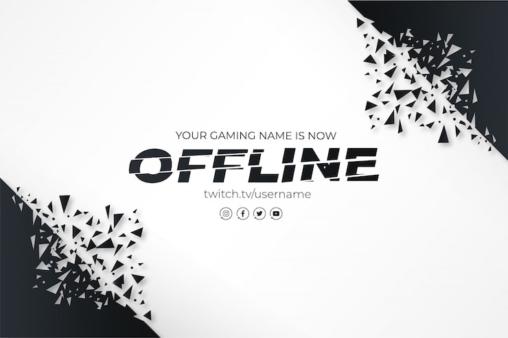 Бесплатный Вектор современный twitch banner with broken