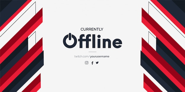 Modern twitch offline banner with abstract shapes