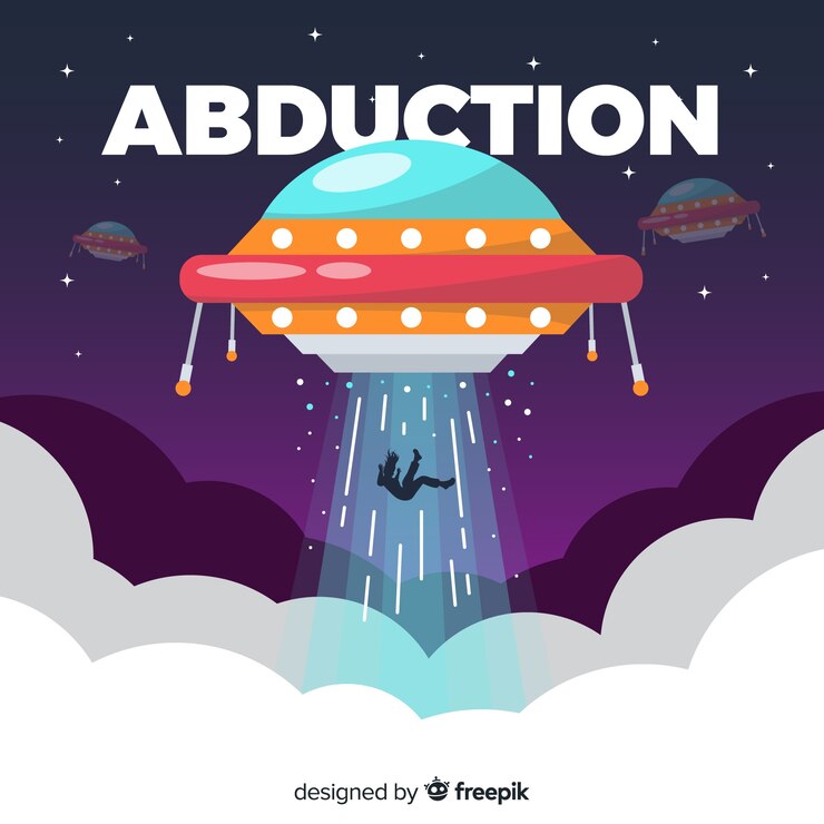 Free Vector modern ufo abduction concept with flat design