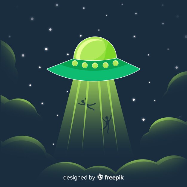 Modern ufo abduction concept with flat design