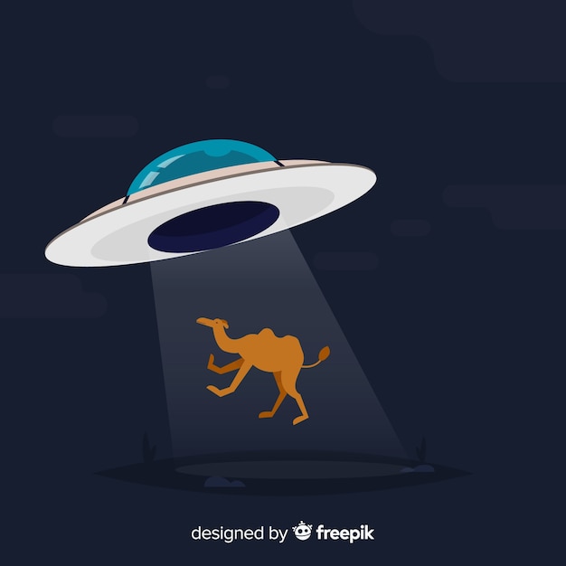 Modern ufo abduction concept with flat design