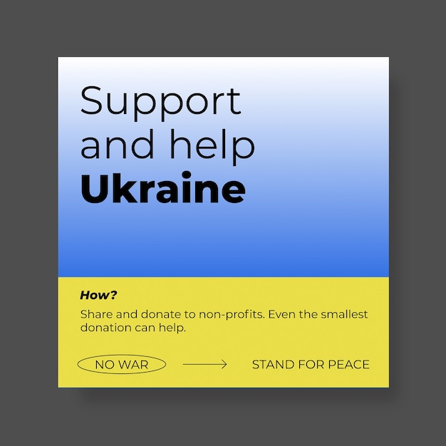 Free vector modern ukraine help instagram post