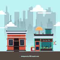 Free vector modern urban restaurants