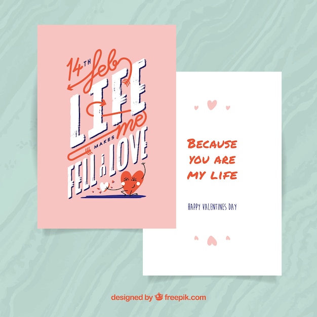 Free vector modern valentine card template