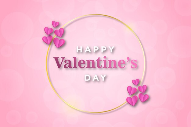 Modern Valentines day banner with elegant frame