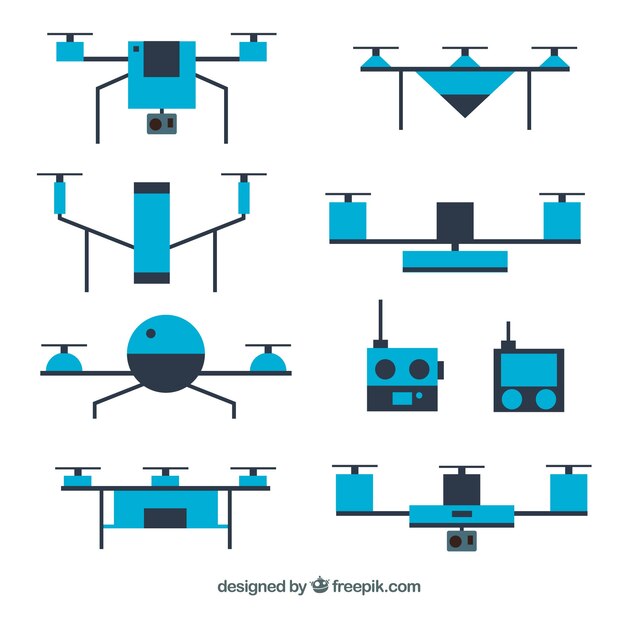 다양한 블루 드론