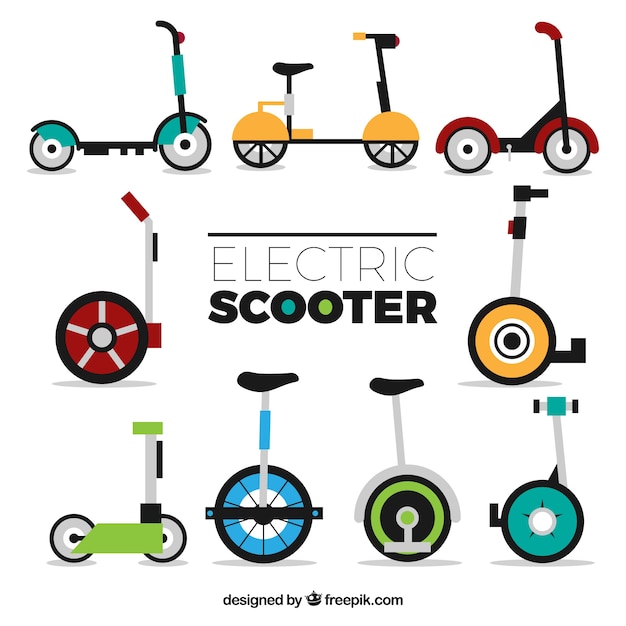 Free vector modern variety of electric scooters