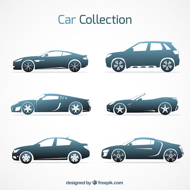 Free Vector modern variety of elegant cars
