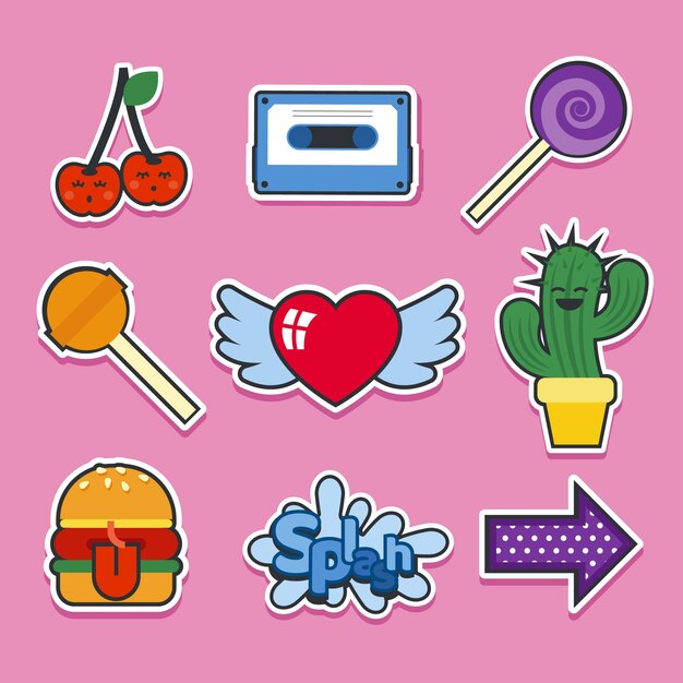 Aesthetic stickers Vectors & Illustrations for Free Download