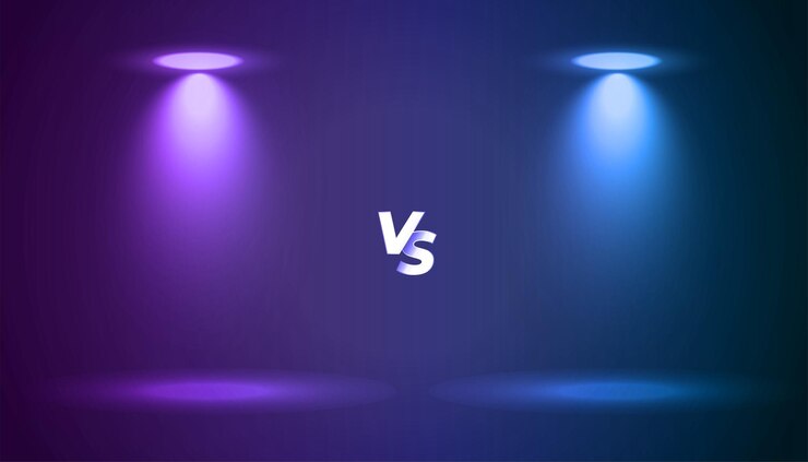 Free Vector modern versus vs comparison banner with spot light effect