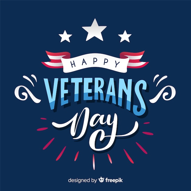 Free vector modern veteran's day composition with flt design