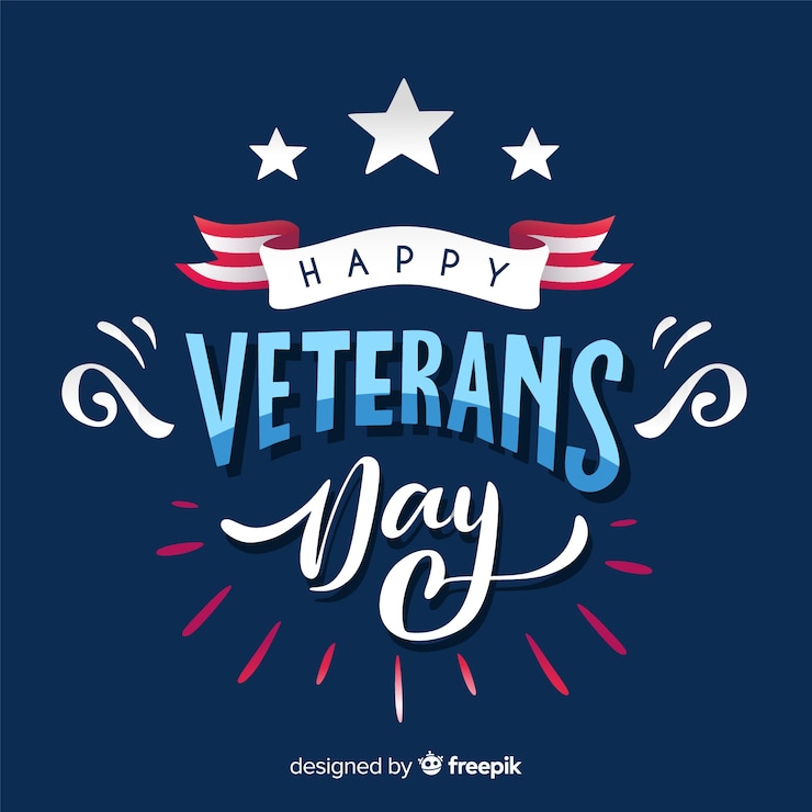 Free Vector modern veteran's day composition with flt design