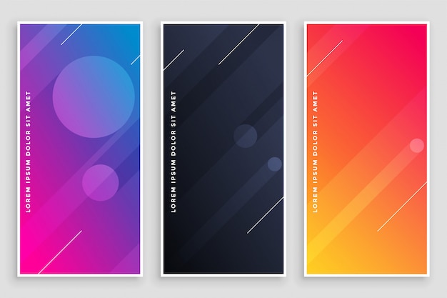 Modern vibrant banners set