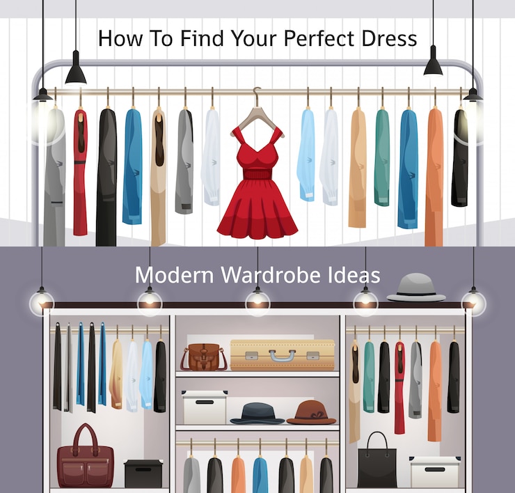 Free Vector modern wardrobe realistic banners 