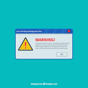 Modern warning pop up with flat design