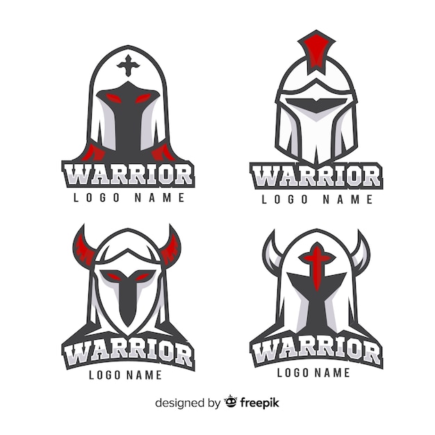 Free vector modern warrior sports logo collection