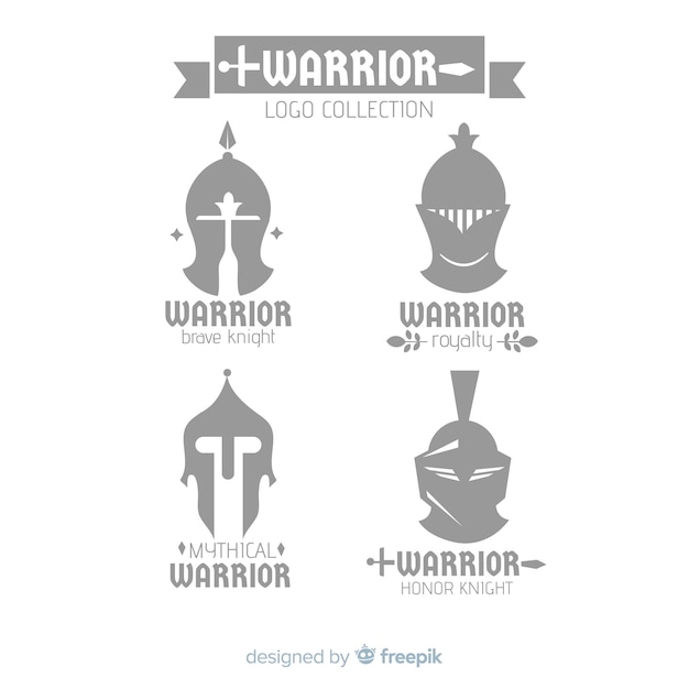 Free vector modern warrior sports logo collection