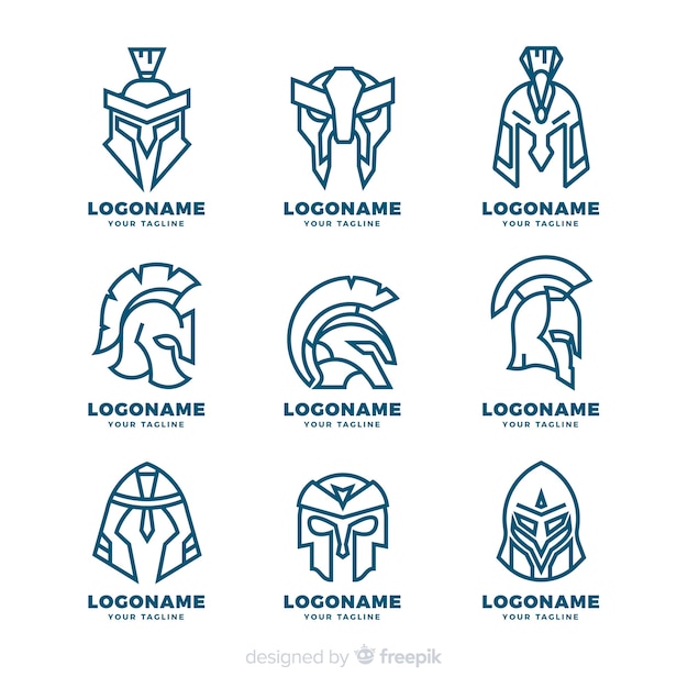 Free vector modern warrior sports logo collection