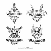 Бесплатное векторное изображение Коллекция логотипов современных воинов