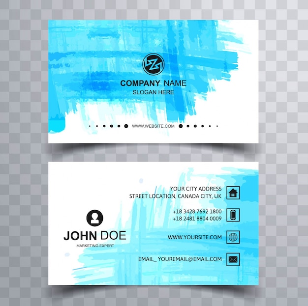 Modern watercolor business card 