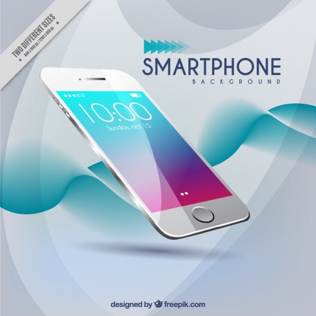 Free vector modern wave background of smartphone