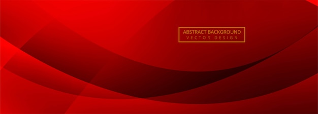 Modern wave banner red background