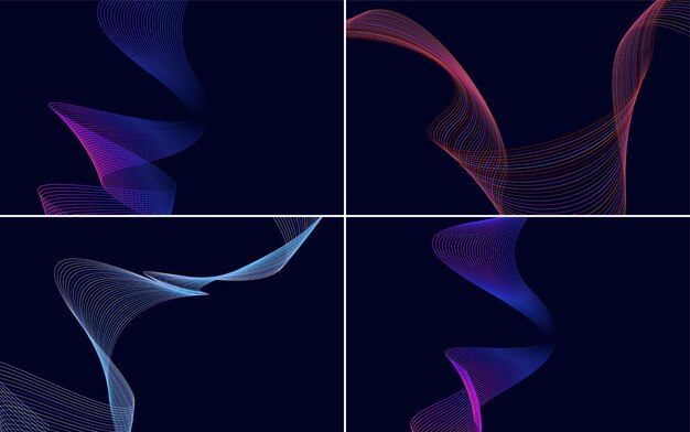 modern wave curve abstract presentation background pack
