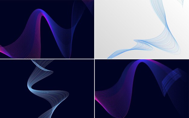 modern wave curve abstract presentation background pack