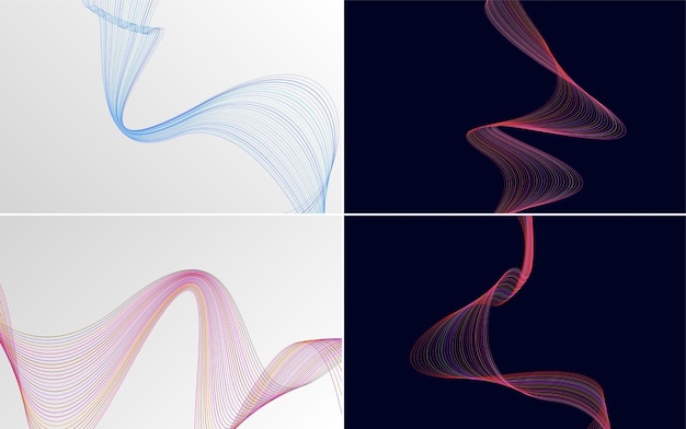 Free vector modern wave curve abstract presentation background pack