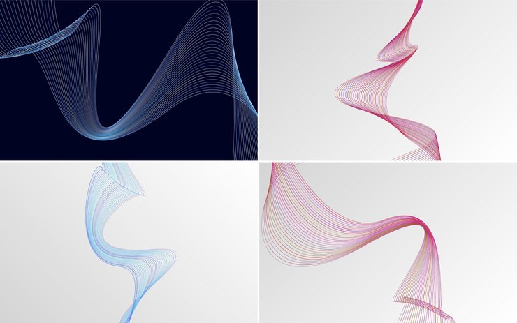 Free Vector modern wave curve abstract presentation background pack