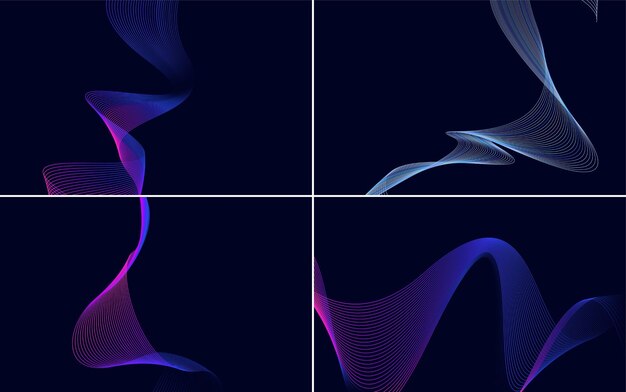 Modern wave curve abstract presentation background Pack