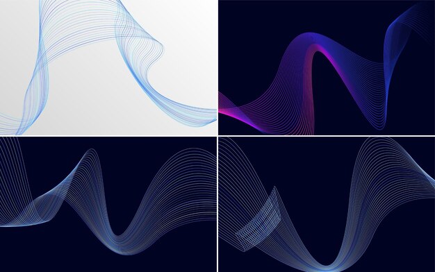modern wave curve abstract presentation background pack