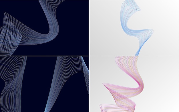 Free vector modern wave curve abstract presentation background pack