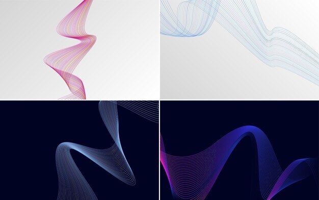 Free vector modern wave curve abstract presentation background pack