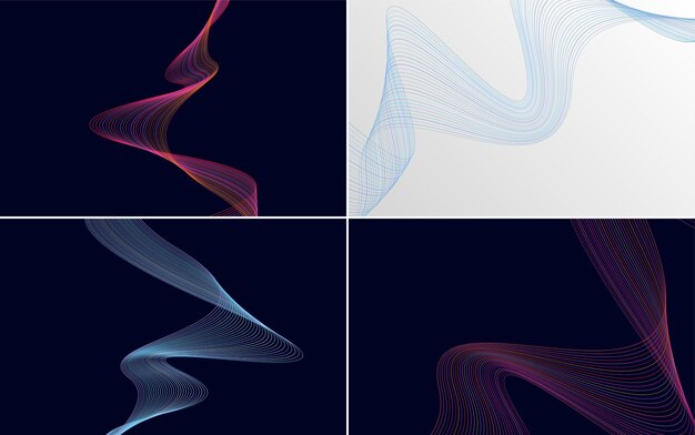 Free vector modern wave curve abstract presentation background pack