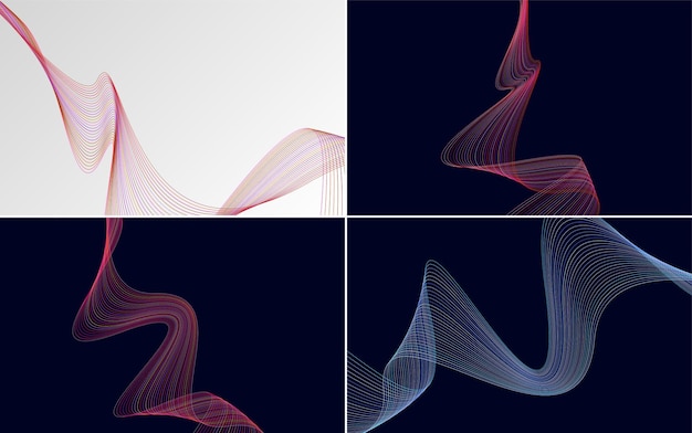 Free vector modern wave curve abstract presentation background pack