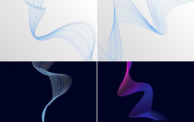 Free vector modern wave curve abstract presentation background pack